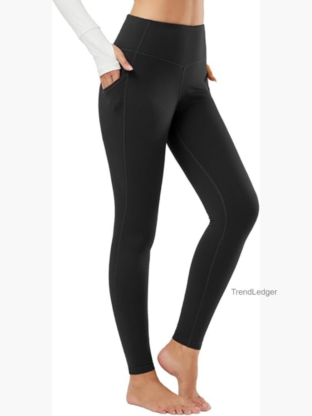 Fleece Lined Leggings Thermal Warm Thick Pockets High Waist Yoga